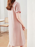Polo Collar Dress Short-Sleeved Women 2025 Summer New Casual Sports Dress Korean Version Of Loose Medium And Long T-Shirt Dress