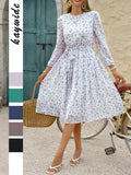 Dili Leisure Vacation Break Point Long-Sleeved Long-Sleeved Dress Dress Women's Dress 2025 Summer