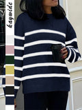 Dili Casual Striped Wool Long-Sleeved Top Sweater Women's Clothing 2025 Autumn And Winter
