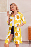 Lady Pajamas Waffle Five-Sleeves Before Zipper Homewear Casual Pajamas Girl