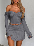 Dili Y2K Sexy Wind Solid Long-Sleeved T-Shirt Women's Top 2025 Autumn And Winter