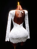 New Solid Color Body-Making Sexy Lace Splicing V-Neck Waist Pure Ass Short Dress Dress Dress Woman