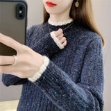 Sweater Women's Knitting Tops In The 2025 New Winter With Women's Autumn And Winter Thick And Wearing Half-High Collar Bottoming Shirts