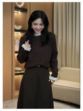 French Retro Knitted Cardigan Women's New Slimmed-Up Shirt Long-Sleeved Tops In The Fall Of 2025