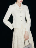 Spring 2026 New Temperament White Fragrant Coat Women Wear A Long Season Wearing A Collar Short Top
