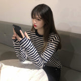 Striped Bottomed Shirt Women's Long-Sleeved Autumn And Winter 2026 New Korean Version Of The Air Loose T-Shirt Top