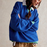 Source Of Street Wind Bumping Long-Sleeved Top Loose Tide Brand Down Shoulder Collar Coat Women Spring And Autumn