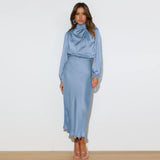 French Design-Sense Hanging Neck Dress Summer Women's Wear Fasame-Sense Evening Dress Elegant Solid Color Bridesmaid Suit
