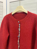 Fake Two Korean Round Collar Spliced Lattice Sweater Women 2025 Autumn And Winter New Knitted Coat Loose Casual Opener