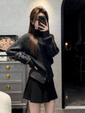 Old Money Wind High Collar Knitted Knitted Shirt Women's Autumn And Winter Bottom Waist Temperament Retro High-End Sweater Inside The Top