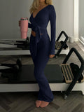 Dili Sports Style Long-Sleeved Top Yoga Pants Two Sets Of Women's Clothing 2025 Autumn And Winter