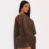 New Fashion Temperament Sexy Deep V Wavy Horn Sleeves In Autumn 2025