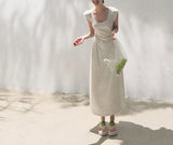 60 Tugging Air Layer U Collar Skin Daily Right Angle Shoulder To Close The Waist Long High Dress