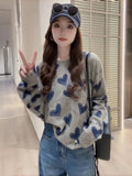 Korean Atmosphere Relaxed Love Letter Knitted Shirt Women Early Autumn Lazy Fashion Age-Reed Sweater