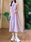 Gentle Wind Purple Sleeveless Dress Women's Summer 2026 New Niche High-End Lanky Temperament Long Dress