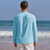 New Men's Shirt Spring And Autumn High Wrinkles Long Sleeves Solid Business Shirt Shirt Men's Clothing