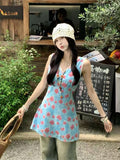 French Lace V-Neck Vest Dress Women's Summer Design Sense Seaside Resort Style To Close Short Skirt