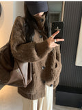 Korean Gray Soft-Gried High-Necked Cardigan Sweater Coat Women Wear Lazy Wind Loose Long Knitwear In Autumn And Winter