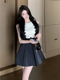 Rich Family Gold Small Fragrant Dress Women Spring And Summer French Waist Princess Ponpong Dress French Vest Sleeveless Skirt