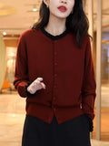 Grey Sweater Coat Lady Autumn Lazy High-Grade Feeling To Reduce The Age Of Thin Wood Ear Knitted Shirt Top