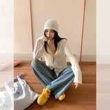 Korean Wearing A Chic Hooded Design Single-Cuffed Long-Sleeved Women 2026 Spring New Pure Simple Fashion Top
