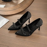 French Beauty Bow High Heels Women 2025 New Drill Fine Heel Single Shoe Tip Temperament With Skirt Women's Shoes