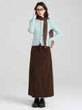 Green Single Dress Design Long-Sleeved Knitted Cardigan Women 2026 Autumn And Winter Slimming Inside The Bottom Shirt
