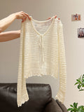 Shangchi Outside Hook T-Shirt With Knitted Sunscreen Shirt Women 2026 Summer Super Fire French Gentle Temperament Short Top