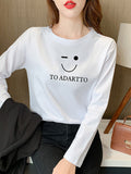 Pure Cotton Long-Sleeved T-Shirt Women 2025 New Spring And Autumn Loose Cover Inside The Bottom Shirt On The Shoulders Thin Clothes