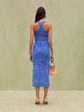 2025 New Beach Resort Style Sleeveless Knitted Dress Summer Explosion