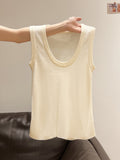 2026 Summer New Fashion U Tie Sling Vest Women's Seaside WearÐÞ-In-Sleeve-Free Small Top