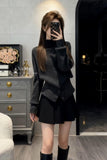 Old Money Wind High Collar Knitted Knitted Shirt Women's Autumn And Winter Bottom Waist Temperament Retro High-End Sweater Inside The Top