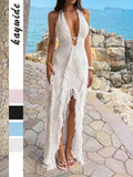 Dili Elegant Wind Deep V Hanging Neck Long Skirt Dress Dress Women's 2026 Summer