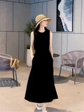 Hepburn-Style Black Sleeveless Vest Dress Women's Summer 2026 New Tea Break French Temperament Loose Dress