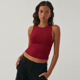 New Y2K Sexy Umbilical Women's Sleeveless Round-Necked Hand-Over Bm Top