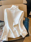 Direct Shop Recommended ~ Maillard Sweet Style Design High-Necked Long-Sleeved Knitted Sweater Autumn And Winter Half-High Collar Top