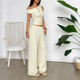Dili Casual Holiday Vest Broad Leg Trousers Two Sets Of Women's Clothing 2025 Spring And Summer