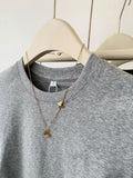 Grey Shoulder Short-Sleeved T-Shirt Women 2025 Summer New Folds To Receive Skinny Hottie Short Cotton Top
