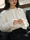 Spring And Summer New Coat Hong Kong Island Rose To Silk Craft Pure Color Long-Sleeved Imitation Tidal T-Shirt Woman