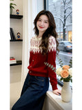 Vintage Fair Island Slim Thin Knitted Girl 2025 Autumn And Winter 2025 New High-End Feeling Short Loose Sweater