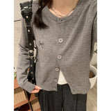 Long-Sleeved Knitted Jersey Outside Embroidered Bow Repair Slim Autumn New Women's Beautiful Coat Small Top