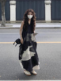 Water Ink Bump New Chinese Sleeveless Sling Dress Summer Vacation Loose Thin V-Neck Dress Fresh And Sweet