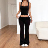 Dili Sports Babes Two Sling Vests Slightly Spicy Leg Trousers Set Women's Clothing 2025 Spring And Summer