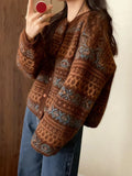 Vintage Green Sweater Women's Autumn And Winter In The Bottom Shirt 2025 New Lazy High-End Loose Knitting Top