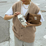 Dili Casual Simple Button Vest Vest Wool Women's Clothing 2025 Autumn And Winter