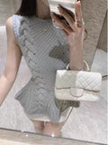 Design Sense Of A Small Three-Dimensional Jersey Sleeveless Vest Women's Spring French Pure-Hearted Waistcoat New