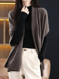 Autumn 2025 New Bat Sleeve Shawl Women Loose Knit Wool Coat Ocean Tucked Open Shirt Outside The Cloak