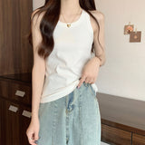 External Wearing Slings Small Vest Women's Summer Anti-Sighty Sleeveless Cotton T-Shirt On The Bottom Of The Solid Color On The Top