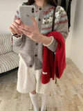 Fair Island Jasmine Premium Sweater Coat Women's New Easier Vintage Clammed Klammed Knitted Jacket In Autumn