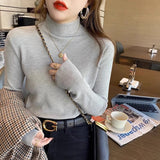 Maillard Wears A Thick Long-Sleeved Knitted Bottom Shirt For Women's Autumn And Winter New Half-High Collar With Thin Tops